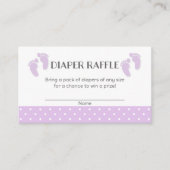 Paarse Baby Feet Baby shower Luier Raffle Tickets Informatiekaartje (Voorkant)