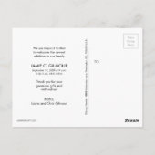 Paarse Baby foto collage aankondiging Dank u Briefkaart (Achterkant)