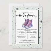 Paarse Baby Hoge Topjes Baby shower Kaart (Voorkant)