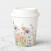 Paarse Baby in bloei bloemenwilde bloem Baby showe Papieren Bekers (Voorkant)