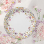 Paarse Baby in bloei bloemenwilde bloem Baby showe Papieren Bordje