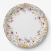 Paarse Baby in bloei bloemenwilde bloem Baby showe Papieren Bordje (Voorkant)