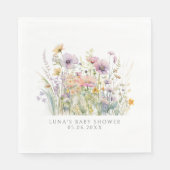 Paarse Baby in bloei bloemenwilde bloem Baby showe Servet (Voorkant)