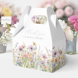 Paarse Baby in bloei Wildflower Baby shower Gable Bedankdoosjes
