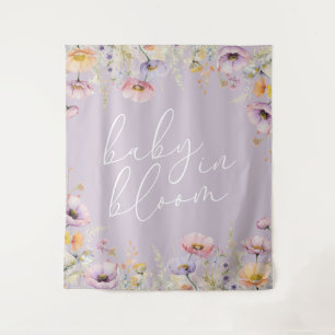 Paarse Baby In Bloom Bloemige Wilde Bloem Baby Sho Wandkleed