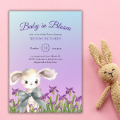Paarse Baby in Bloom Waterverf Baby shower Kaart