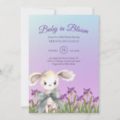 Paarse Baby in Bloom Waterverf Baby shower Kaart (Voorkant)