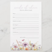 Paarse Baby in Bloom Wildflower Baby Advies Kaart (Voorkant)