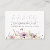 Paarse Baby in Bloom Wildflower Boeken voor Baby Informatiekaartje (Voorkant)