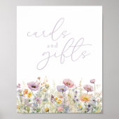 Paarse Baby in Bloom Wildflower Kaarten & Cadeaubo Poster (Voorkant)