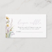 Paarse Baby in Bloom Wildflower Luier Raffle Informatiekaartje