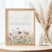 Paarse Baby in Bloom Wildflower Luier Raffle Poster
