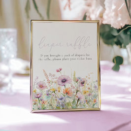 Paarse Baby in Bloom Wildflower Luier Raffle Poster