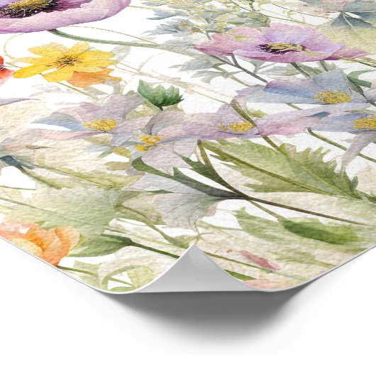 Paarse Baby in Bloom Wildflower Welkom Poster (Hoek)