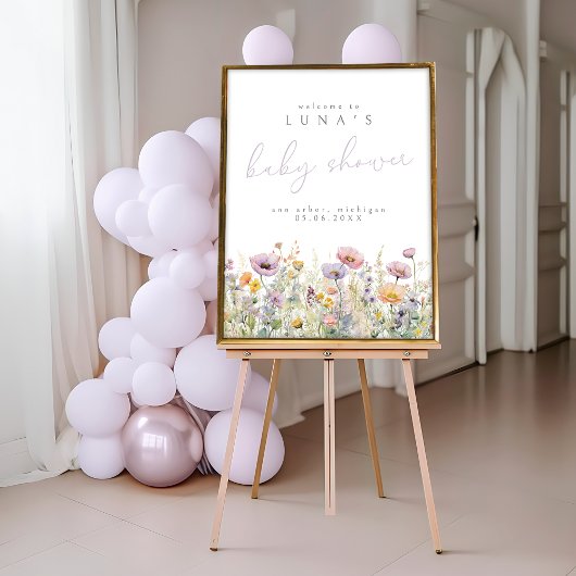 Paarse Baby in Bloom Wildflower Welkom Poster