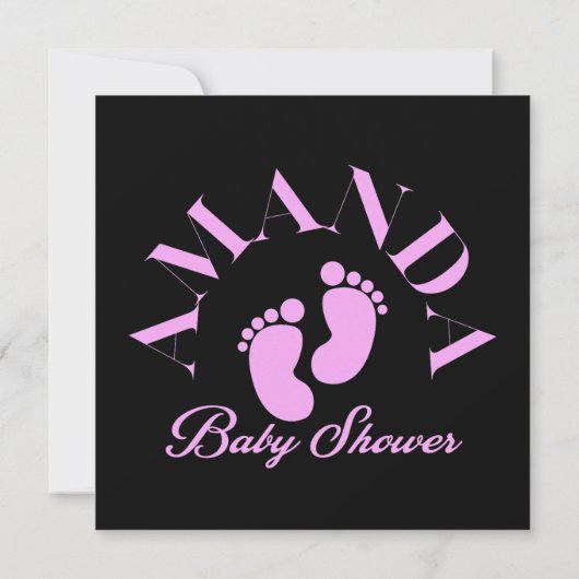 Paarse Baby Meisje Schattige Baby shower Kaart (Achterkant)