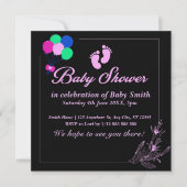 Paarse Baby Meisje Schattige Baby shower Kaart (Voorkant)