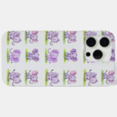Paarse Baby Olifant iPhone/iPad Hoesje (Achterkant (horizontaal))