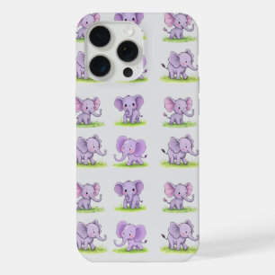 Paarse Baby Olifant iPhone/iPad Hoesje iPhone 15 Pro Max Case