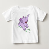 Paarse Baby Olifant Kinder Bodysuit en T-Shirt (Voorkant)