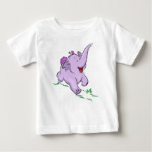 Paarse Baby Olifant Kinder Bodysuit en T-Shirt