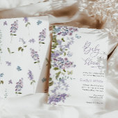 Paarse Baby op uitnodiging van het Baby shower Blo