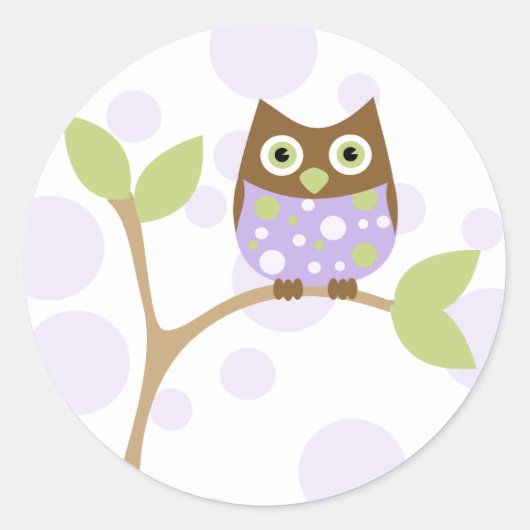 Paarse Baby Ronde Sticker (Voorkant)
