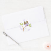 Paarse Baby Ronde Sticker (Envelop)