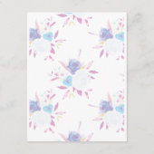 Paarse Baby shower Bloemen Waterverf Bedankkaart (Achterkant)