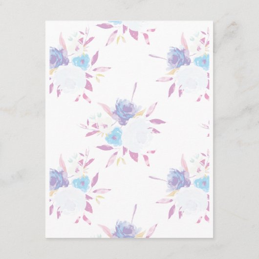 Paarse Baby shower Bloemen Waterverf Bedankkaart (Achterkant)