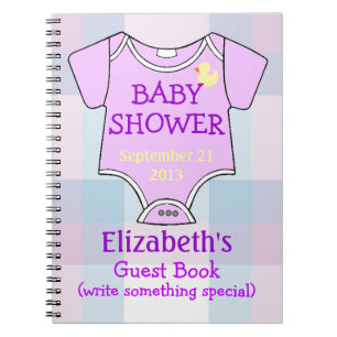 Paarse Baby shower gasten Notitieboek