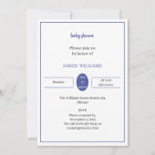 Paarse Baby shower Gepersonaliseerd Kaart (Voorkant)