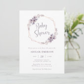 Paarse Baby Shower Kaart (Staand voorkant)