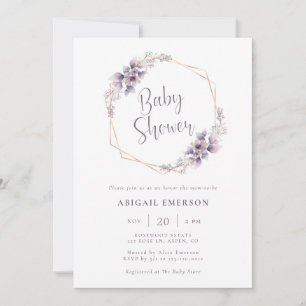 Paarse Baby Shower Kaart