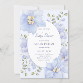 Paarse baby shower met zachte bloesem kaart