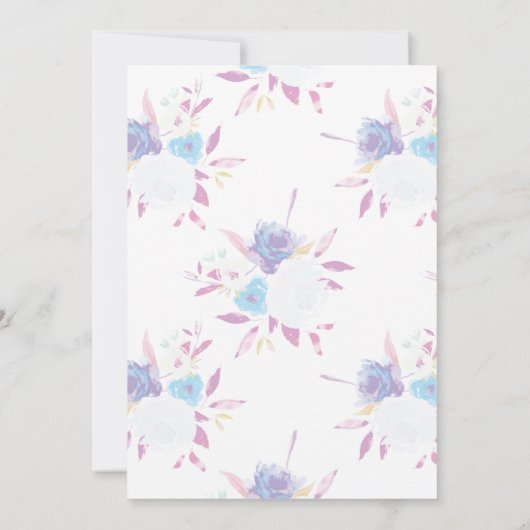 Paarse Baby shower Uitnodiging Florenz Waterverf (Achterkant)