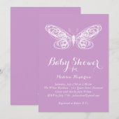 Paarse Baby shower van Butterfly Kaart (Voorkant / Achterkant)