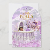 Paarse Baby shower van de prinses Kaart (Voorkant)
