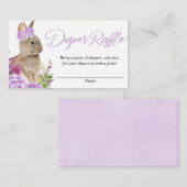 Paarse baby showers voor het gebruik van tapijten informatiekaartje (Voorkant / Achterkant)