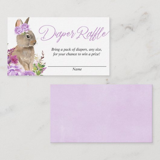 Paarse baby showers voor het gebruik van tapijten informatiekaartje (Voorkant / Achterkant)