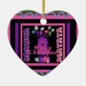 Paarse Baby Simba Vrolijk Kerstfeest Collectie Keramisch Ornament (Voorkant)