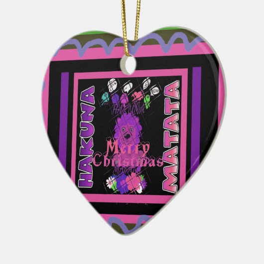 Paarse Baby Simba Vrolijk Kerstfeest Collectie Keramisch Ornament (Links)