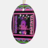 Paarse Baby Simba Vrolijk Kerstfeest Collectie Keramisch Ornament (Links)