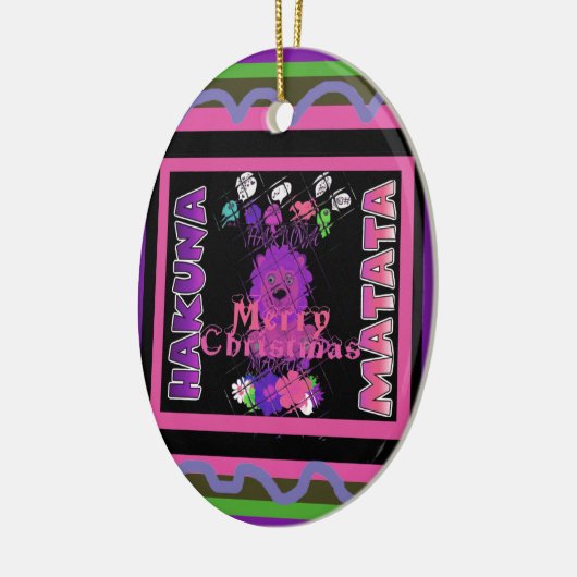 Paarse Baby Simba Vrolijk Kerstfeest Collectie Keramisch Ornament (Links)