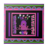 Paarse Baby Simba Vrolijk Kerstfeest Collectie Tegeltje (Voorkant)