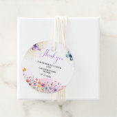 Paarse Baby vlinder Baby shower Bedankjes Labels (In situ)
