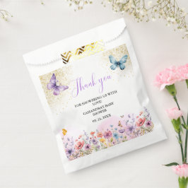 Paarse Baby vlinder Baby shower Bedankzakje