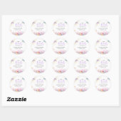 Paarse Baby vlinder Baby shower Ronde Sticker (Vel)