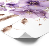 Paarse baby vlinder baby shower Welkomstbord Poster (Hoek)