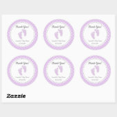 Paarse Baby Voeten Baby showers Sticker (Vel)